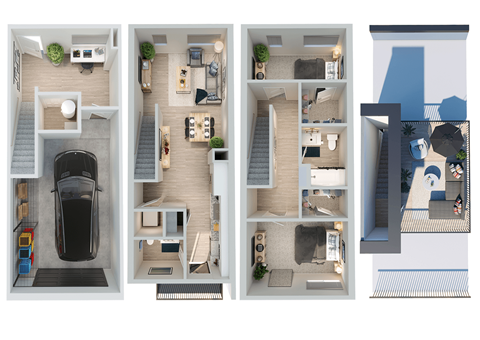 Floor plan for 2 beds, 2 baths, 1296 sqft